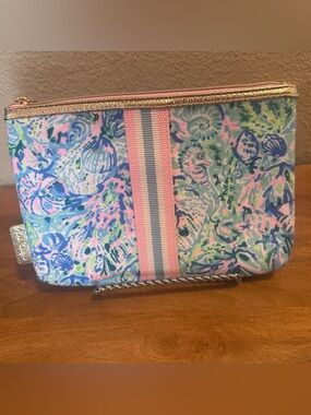 LILLY PULITZER GWP Pouch Surf Blue Soleil it On Me New Bag